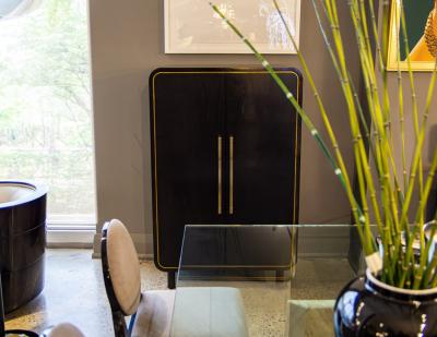 Modern Cabinet with Inlay Brass Metal