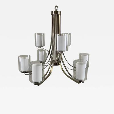 Modern Candle Style Chrome Chandelier 9 Arms