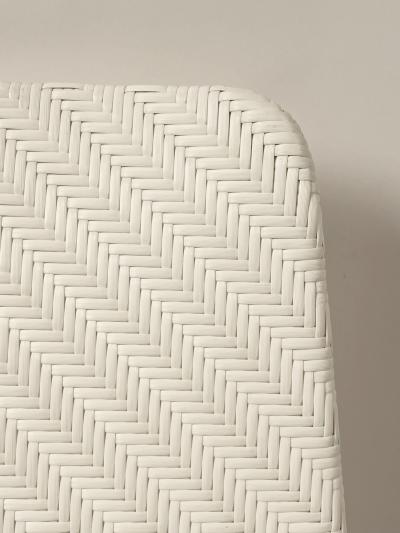 Modern Chair with Chromed Frame and Faux Wicker Seat