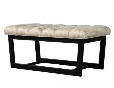 Modern Channeled Top Bench with Sleek Metal Base