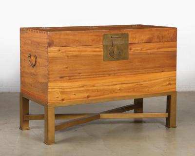 Modern Chinese Blanket Chest Trunk on Stand