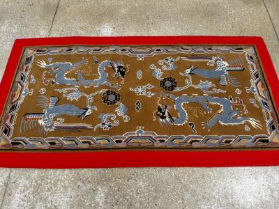 Modern Chinese Dragon Art Deco Pictorial Rug
