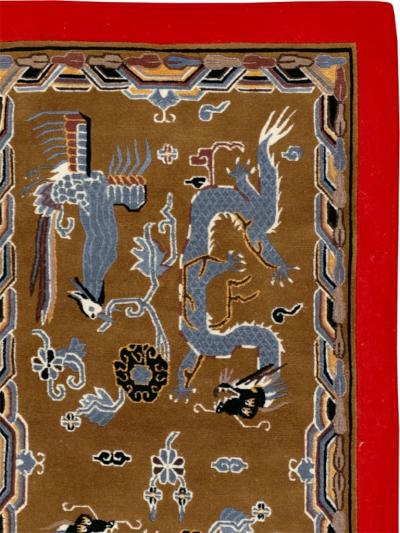 Modern Chinese Dragon Art Deco Pictorial Rug