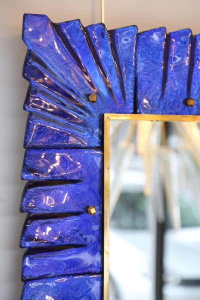 Modern Cobalt Blue Murano Glass Mirror
