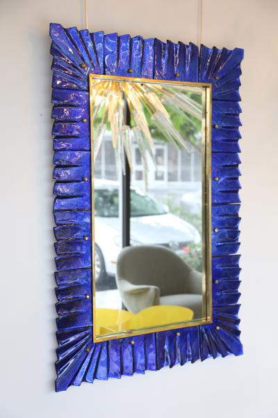 Modern Cobalt Blue Murano Glass Mirror