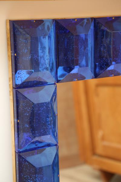 Modern Cobalt Blue Murano Glass Mirror