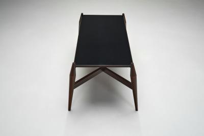 Modern Coffee Table in Black Formica and Wood Europe ca 1950s