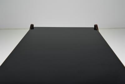 Modern Coffee Table in Black Formica and Wood Europe ca 1950s