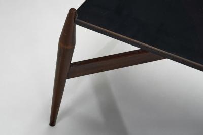 Modern Coffee Table in Black Formica and Wood Europe ca 1950s