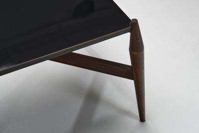 Modern Coffee Table in Black Formica and Wood Europe ca 1950s