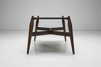 Modern Coffee Table in Black Formica and Wood Europe ca 1950s