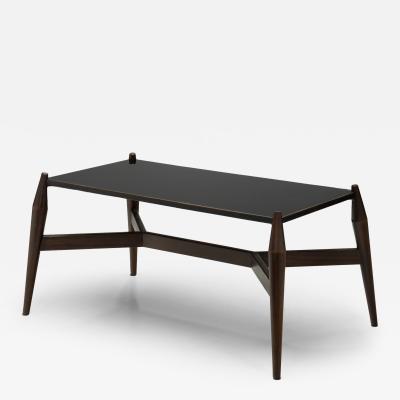 Modern Coffee Table in Black Formica and Wood Europe ca 1950s