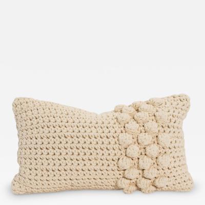 Modern Cream Macrame Decorative Kidney Pillow