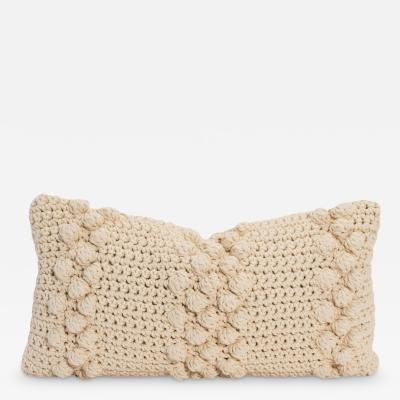 Modern Cream Macrame Decorative Kidney Pillow