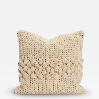 Modern Cream Macrame Decorative Pillow