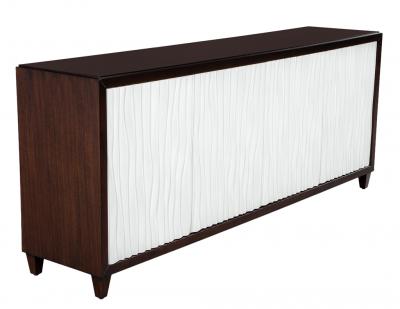 Modern Credenza Cabinet with Textured Wave Front