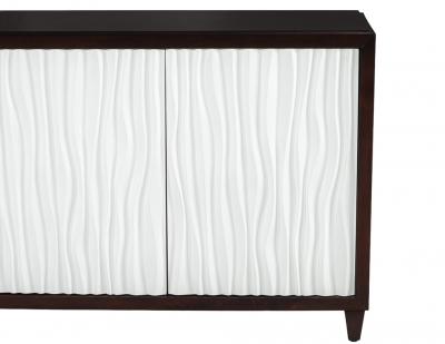 Modern Credenza Cabinet with Textured Wave Front