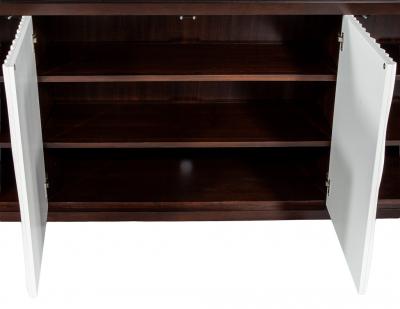 Modern Credenza Cabinet with Textured Wave Front