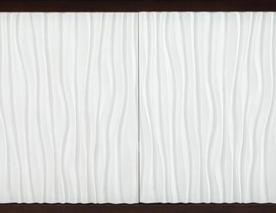 Modern Credenza Cabinet with Textured Wave Front