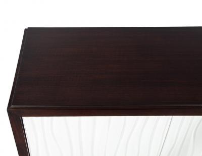 Modern Credenza Cabinet with Textured Wave Front