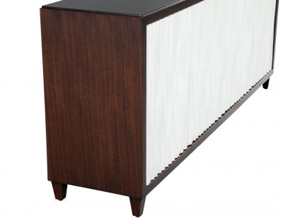 Modern Credenza Cabinet with Textured Wave Front
