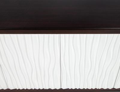 Modern Credenza Cabinet with Textured Wave Front