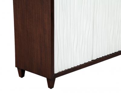 Modern Credenza Cabinet with Textured Wave Front