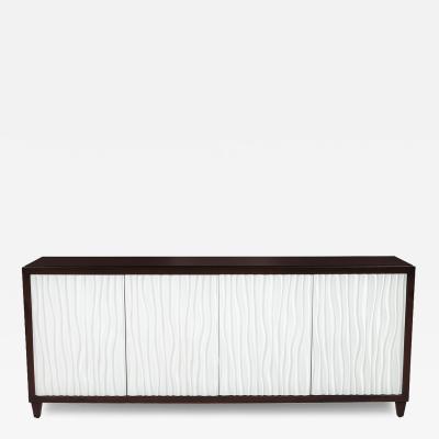 Modern Credenza Cabinet with Textured Wave Front