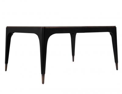 Modern Curved 2 Tone Walnut Dining Table