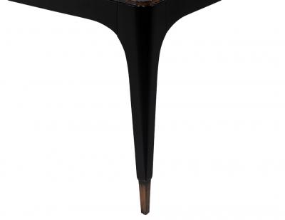 Modern Curved 2 Tone Walnut Dining Table