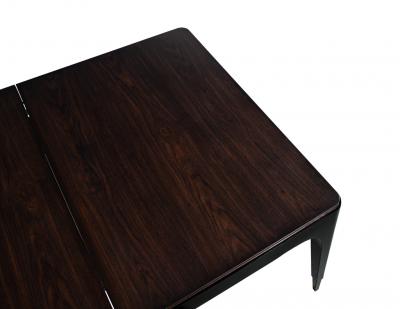 Modern Curved 2 Tone Walnut Dining Table