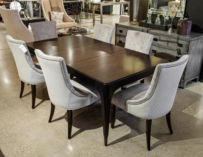 Modern Curved 2 Tone Walnut Dining Table