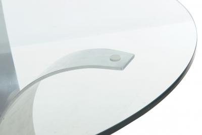 Modern Curved Aluminum and Glass Center Table c 1970s