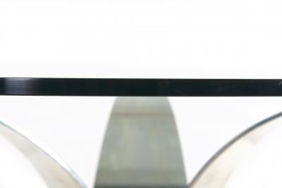 Modern Curved Aluminum and Glass Center Table c 1970s