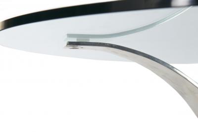 Modern Curved Aluminum and Glass Center Table c 1970s