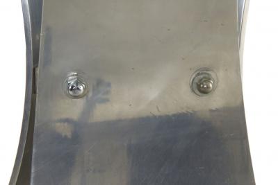 Modern Curved Aluminum and Glass Center Table c 1970s