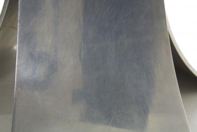 Modern Curved Aluminum and Glass Center Table c 1970s