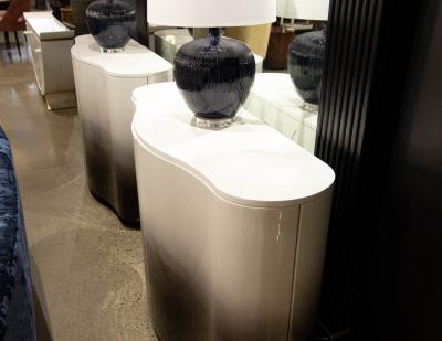 Modern Curved Cabinet in Ombre Lacquer Finish