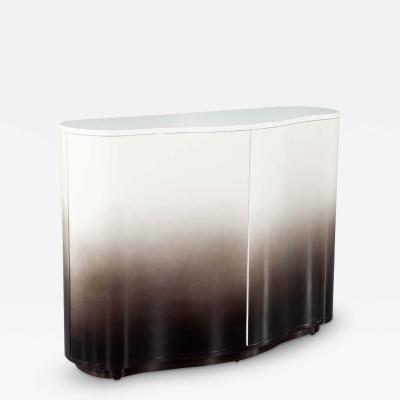 Modern Curved Cabinet in Ombre Lacquer Finish