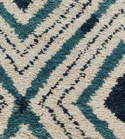 Modern Diamond Pattern Handwoven Wool Rug