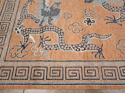 Modern East Turkestan Dragon Khotan Pictorial Room Size Carpet