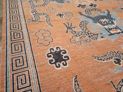 Modern East Turkestan Dragon Khotan Pictorial Room Size Carpet