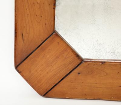 Modern Elm Mirror with Patinated Glass France