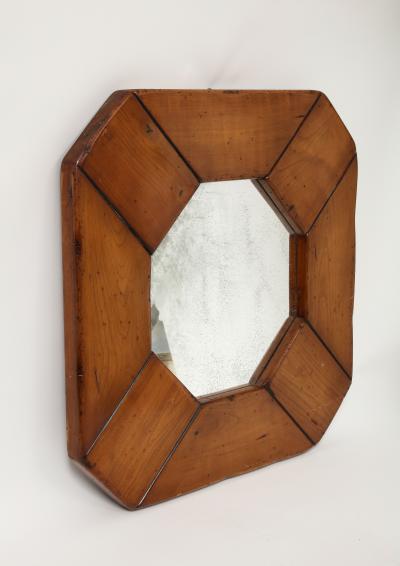 Modern Elm Mirror with Patinated Glass France