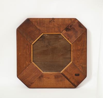 Modern Elm Mirror with Patinated Glass France
