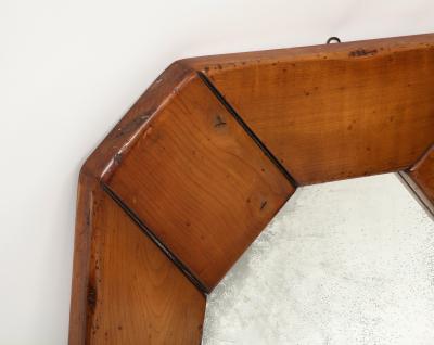 Modern Elm Mirror with Patinated Glass France