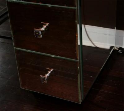 Modern Flip Top Mirrored Vanity Desk