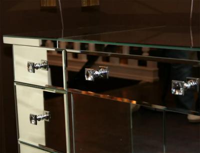 Modern Flip Top Mirrored Vanity Desk