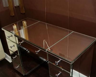 Modern Flip Top Mirrored Vanity Desk