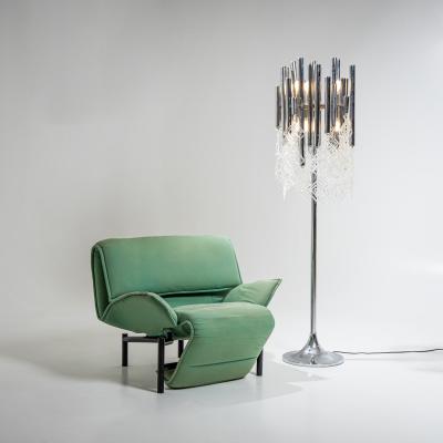 Modern Floor Lamp with Glass Drops 20th Century